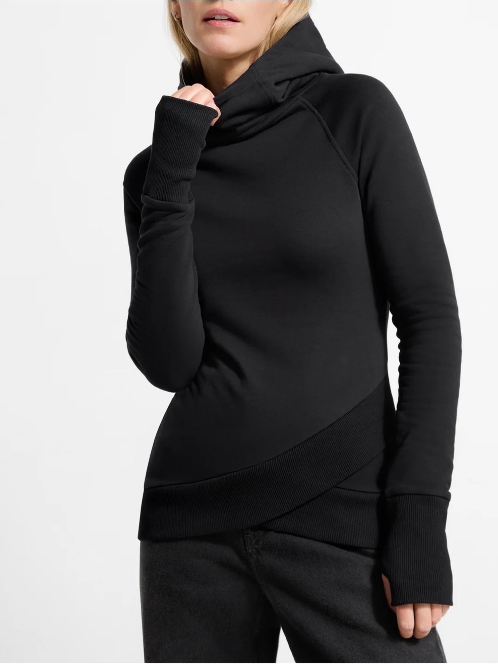 NWT Marcella NYC European French Terry Hooded Sweatshirt with thumb hole cuffs
